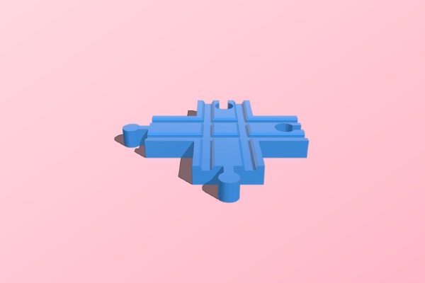 Train Track Cross Joint | 3d print model