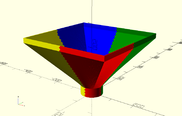 Quarter Divided Square to Round Adaption | 3d print model