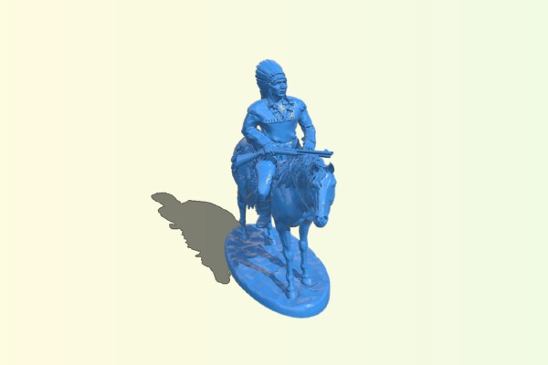 Native American Chief On Horseback | 3d print model