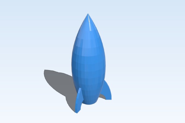 Cartoon Rocket | 3d print model