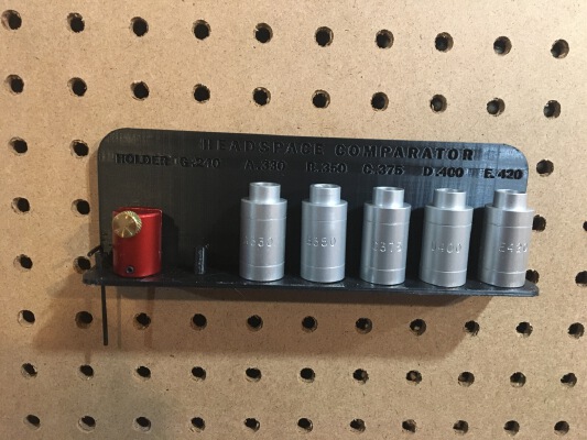 Hornady headspace gauge holder pegboard reloading | 3d print model