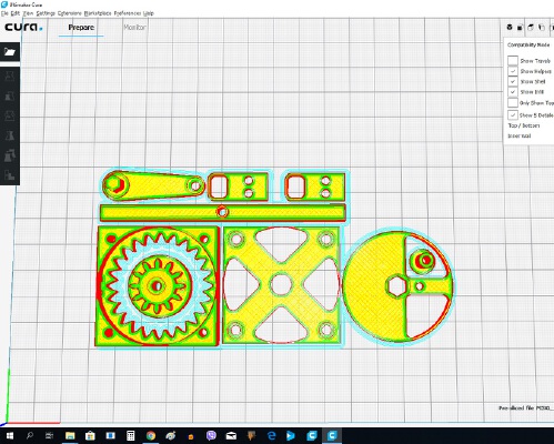 Rotary to linear drive gearbox | 3d print model