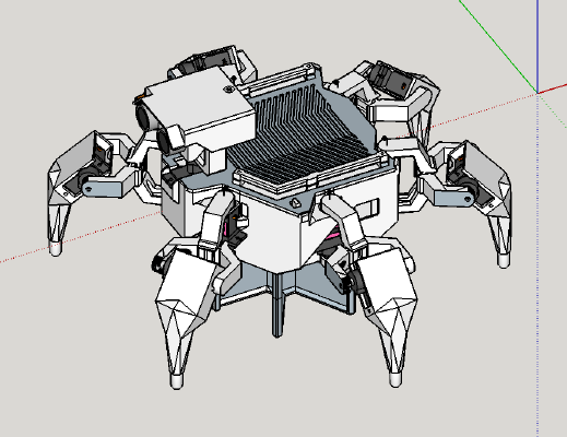 Hexapod walking Robot 12+2 DOF | 3d print model