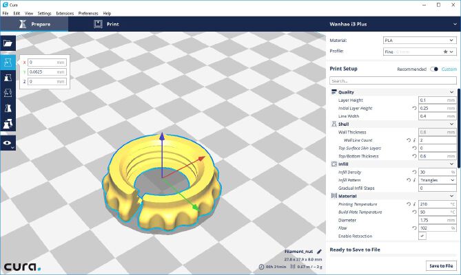 Filament guide - Wanhao i3 | 3d print model