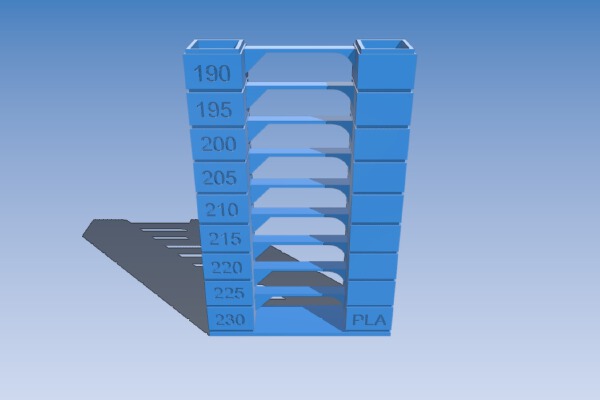Ender 3 PLA Temp Tower [Heat Bed temp 45_60_70] | 3d print model