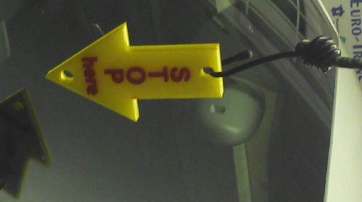 Arrow for hanging down in the garage for exact parking - Pfeil für die Garage als Parkmarkierung | 3d print model