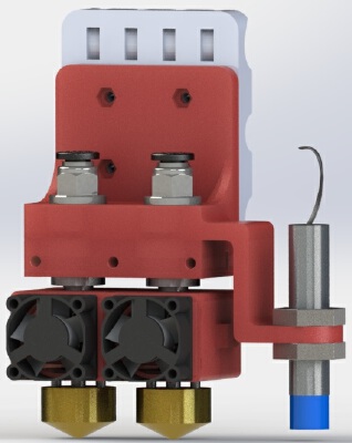 support for dual bowden extruder Prusa | 3d print model