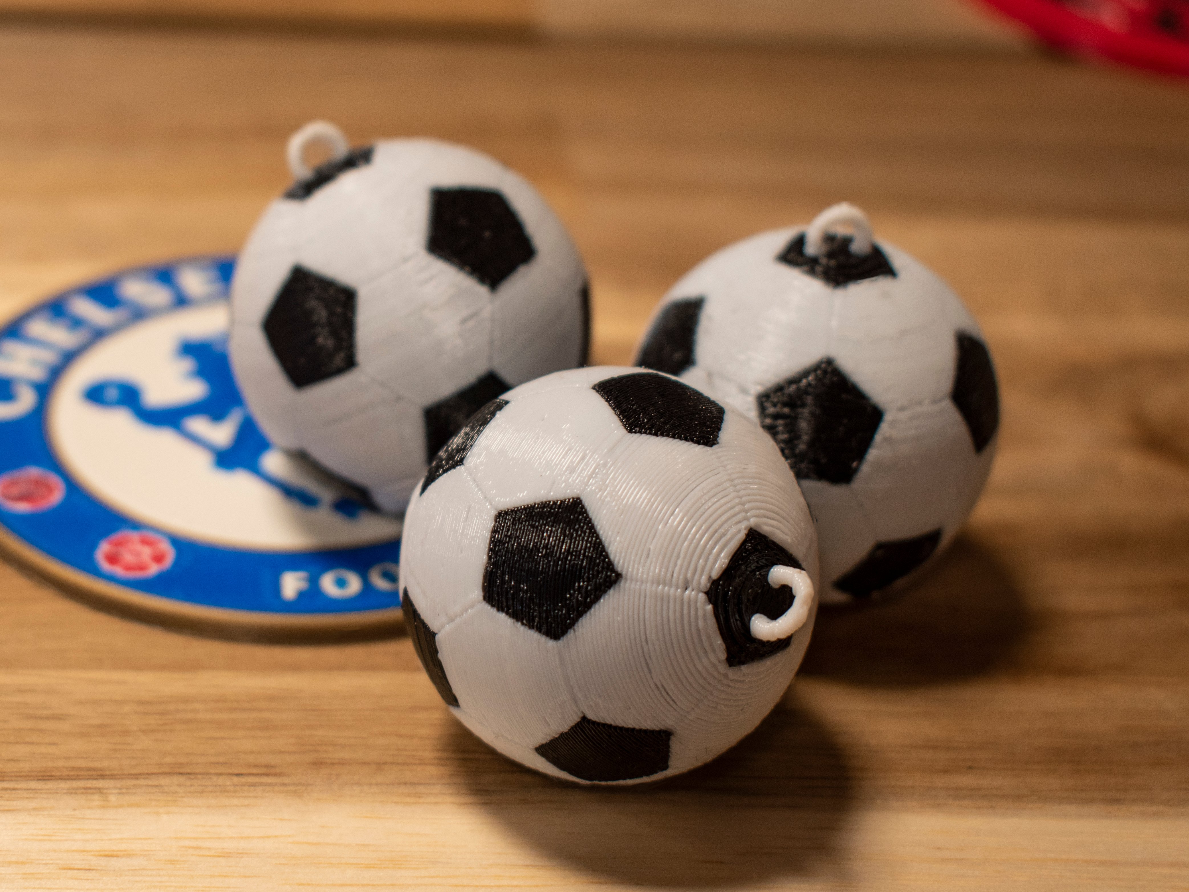 Multi-Color Soccer Ball Keychains