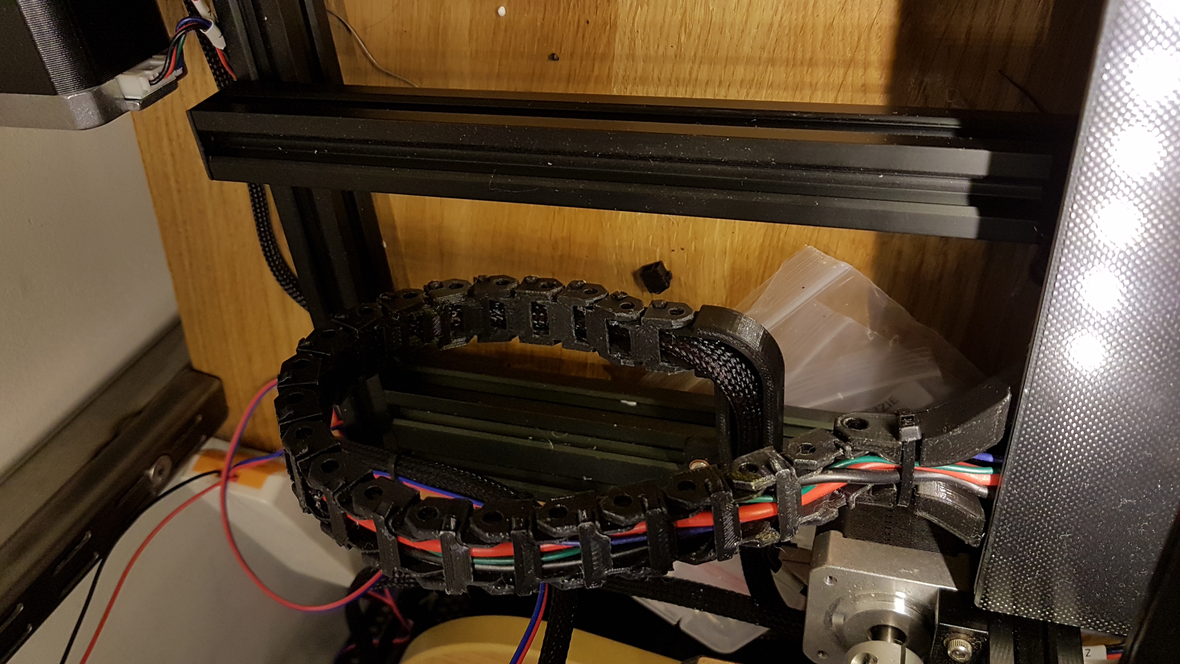 Geeetech A30 Y axis cable drag chain and Strain relief