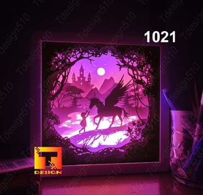 Unicorn Pegasus light box | 3d print model
