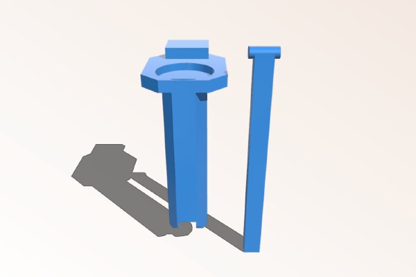 Rep2 Spool Holder with Support Leg | 3d print model