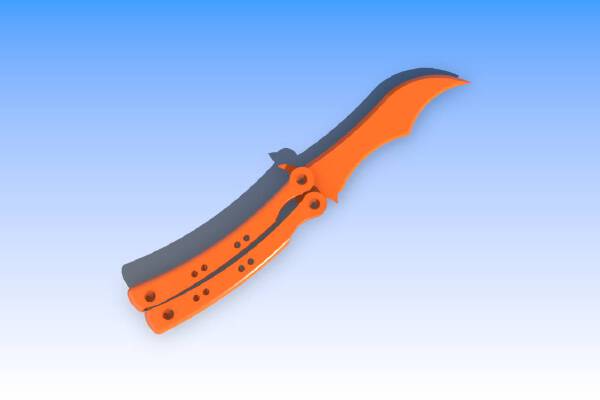 Foldable CsGo buttefly knife | 3d print model