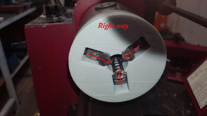 Mini Lathe 3" Chuck Jaws Holder for grinding service. | 3d print model