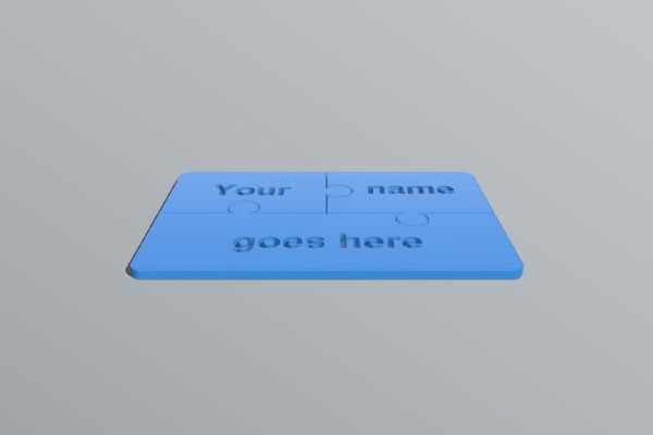Door Puzzle Nametag (2-6 names) Customisable | 3d print model