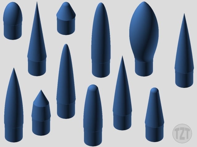 Model Rocket 25mm NC-50 Nose Cone Collection