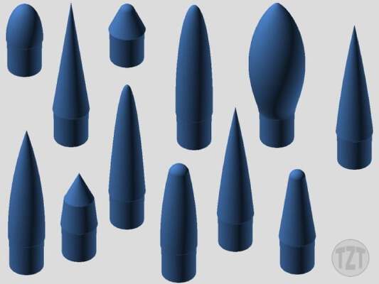 Model Rocket 25mm NC-50 Nose Cone Collection | 3d print model