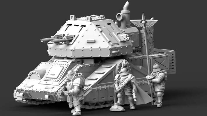 Medium steam tank "Horz" + medevac module "Marena" | 3d print model