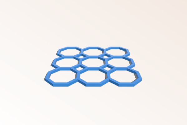 Simple octagon tiling lattice function | 3d print model