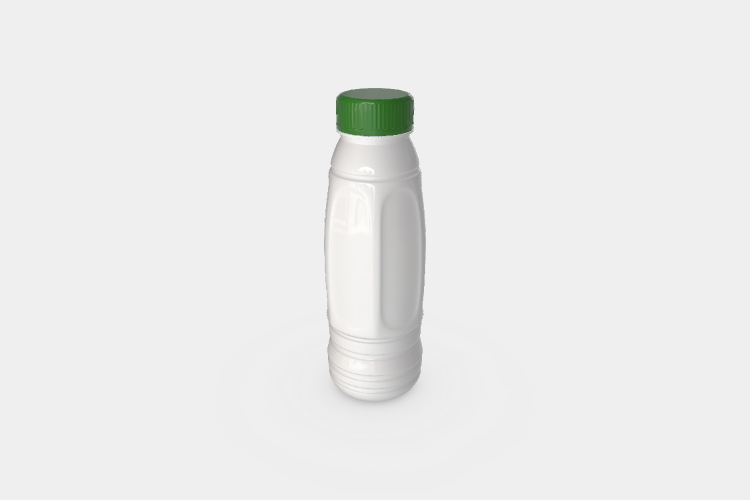 Plastic Milk Bottle with Green Cap Mockup