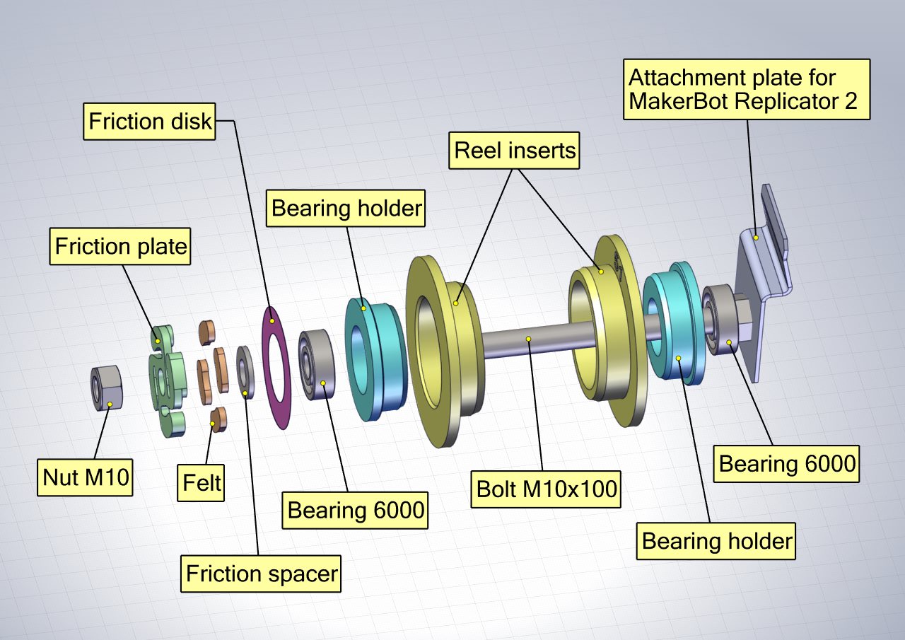 Filament holder with friction control