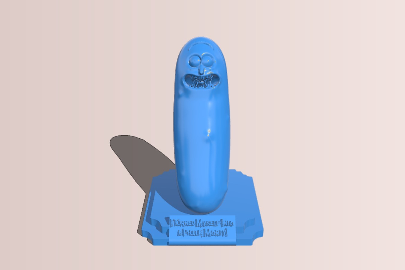 Pickle Rick On a Podium With Text