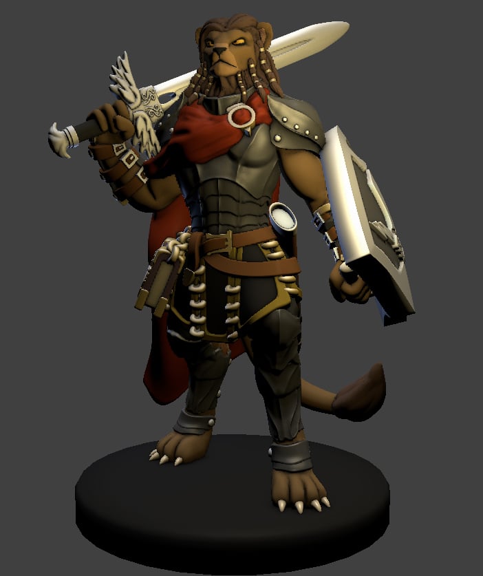 Lion Tabaxi Paladin Miniature