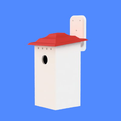 Two Piece Birdhouse for Chickadee, Titmouse, Nuthatch, or Woodpecker | 3d print model
