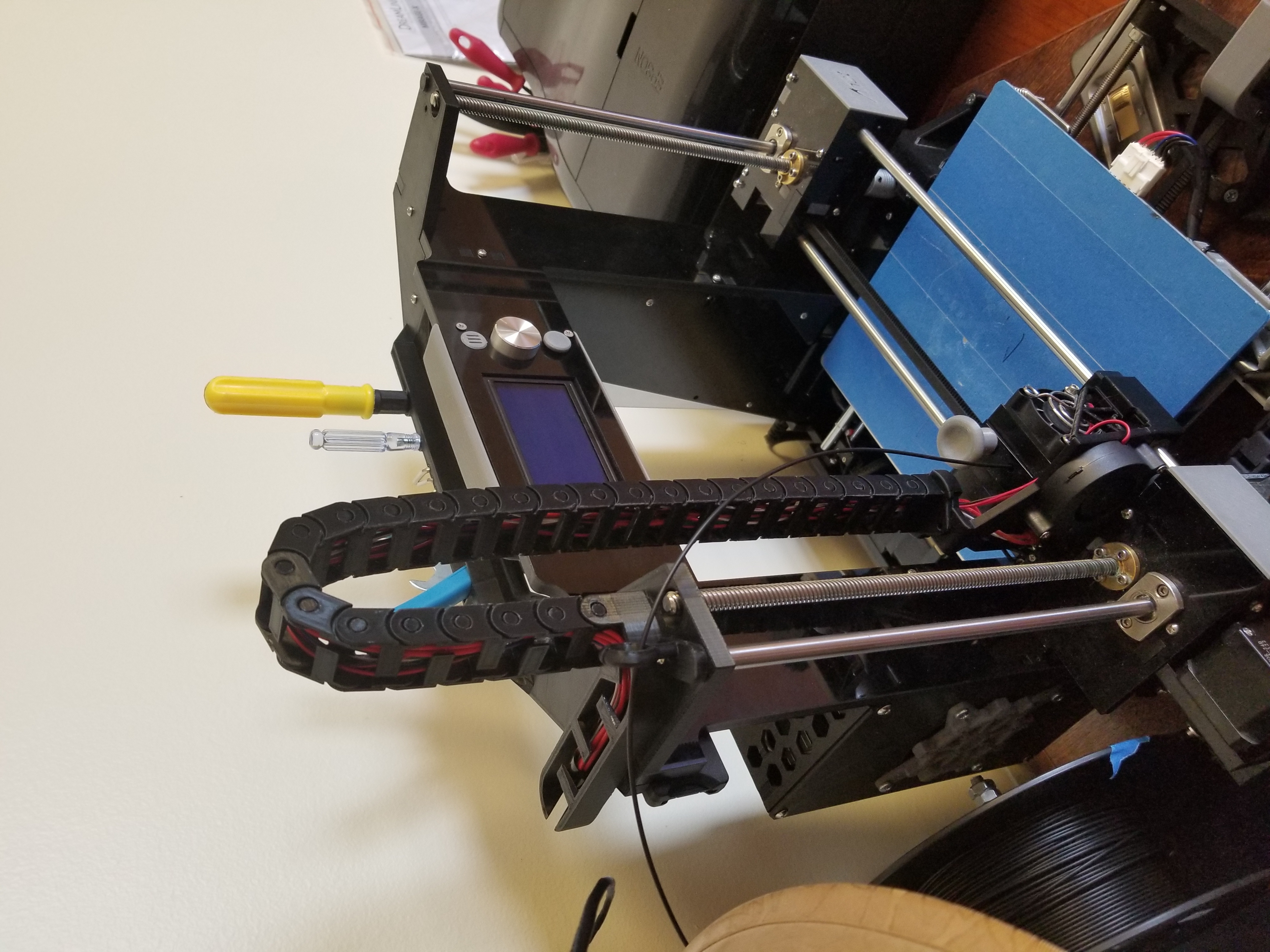 Anet A6 Top Brace with Cable Chain, Tool Holder, and Filament Guide