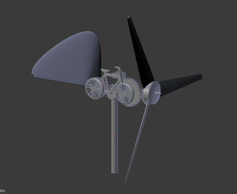 Anemometer with moving bicycle