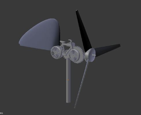 Anemometer with moving bicycle | 3d print model