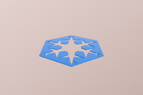 Snowflake stencil | 3d print model