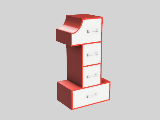1-Frame Set of Drawers | 3d print model