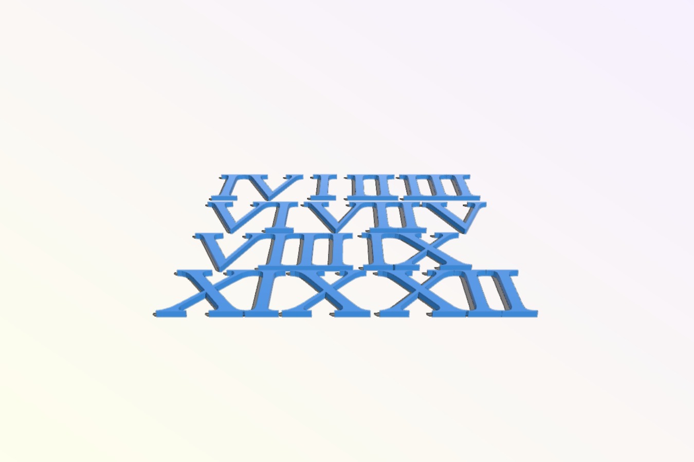 Roman Numerals 1-12