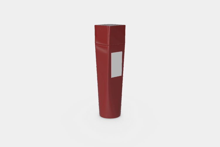 Plastic Cosmetic Container with Red Cap Mockup