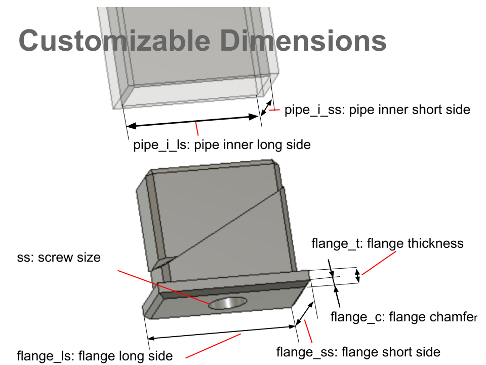 Customizable Rectangle Pipe Cap (fusion360)