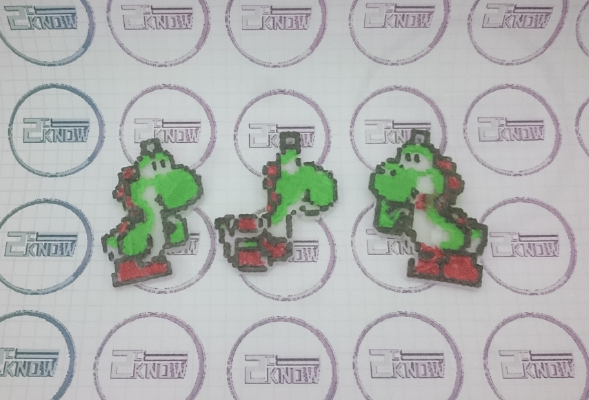 8bit Pixel Green Yoshi Keychain - Super Mario World | 3d print model