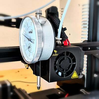 Dial Indicator Gauge Holder Sidemount for X axis bar carriage for Ender 3 (CC-BY) | 3d print model