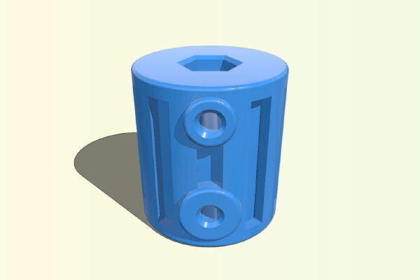 Adapter 3_8 square to 1_4 hex bit | 3d print model