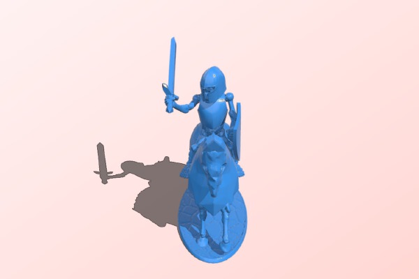 28mm Skeleton Warrior Heavy Cavalry with Sword & Shield | 3d print model
