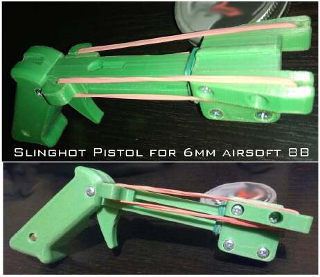 Slinghot Pistol for 6mm airsoft BB | 3d print model
