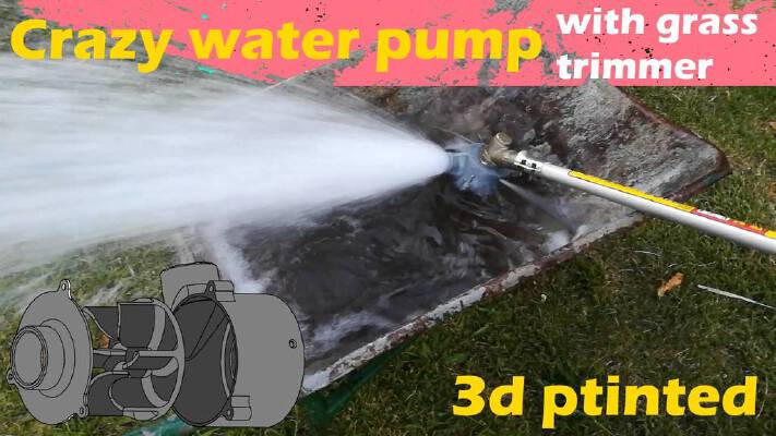 water pump with grass trimmer | 3d print model