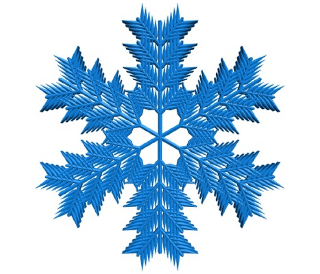 Randomized leafy snowflake | 3d print model