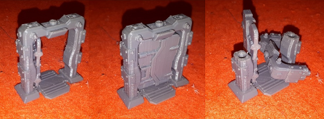 Door with Open, Close, Broken states for Nemesis | 3d print model