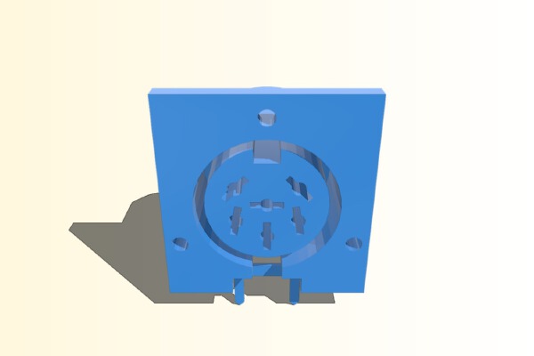 6 pin female DIN connector | 3d print model