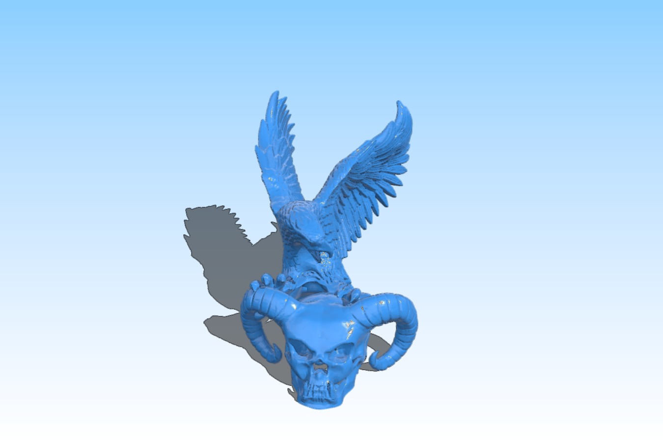 Devil skull and eagle