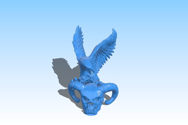 Devil skull and eagle | 3d print model