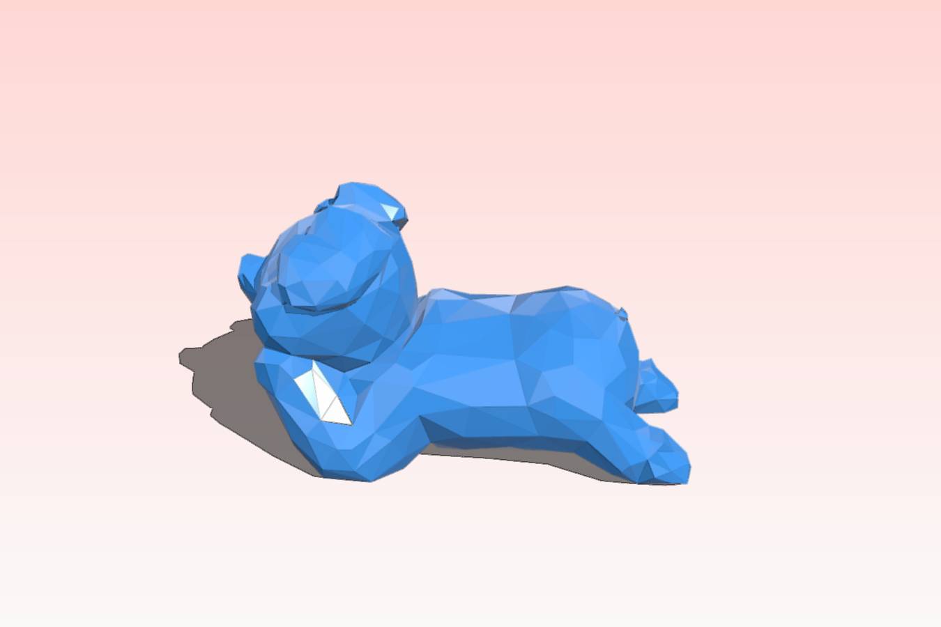 low poly cute pig
