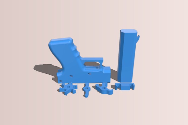 Rubber band gun simi auto | 3d print model