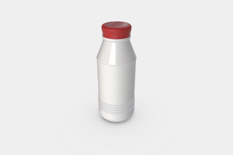 Plastic Bottle of Milk and Yogurt Bottle Mockup