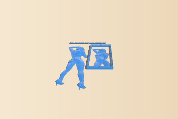 Picture of a girl standing in front of a mirror | 3d print model